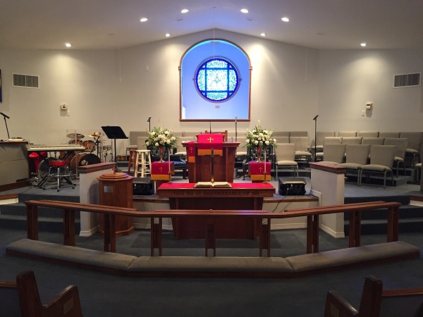 Pew Upholstery project at Warner Temple AMEZ Wilmington, NC